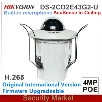Originalus Hikvision DS-2CD2E43G2-U 4MP AcuSense Į viršutinę Ribą, Mini Dome Tinklo Kamera, vidinis Mikrofonas