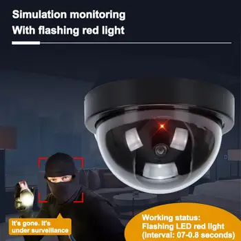 Juoda Netikrą Dome Kameros Raudonas Mirksintis LED Šviesos Manekeno CCTV Saugumo kamerų, Namų Biuro Priežiūra, Apsaugos Sistema