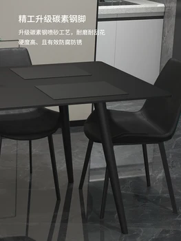 Gryna juoda šiferis lentelė modernus paprastumas šviesos prabanga juoda vakarienės stalo, italijos stilius yra labai paprasta