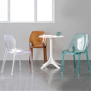 Dizaino Pokylių Valgomojo Kėdės Prabangus Sodas Commodes Akrilo Kėdės Grindų Raštas Skaidrus Cadeira Karieta Namų Puošybai