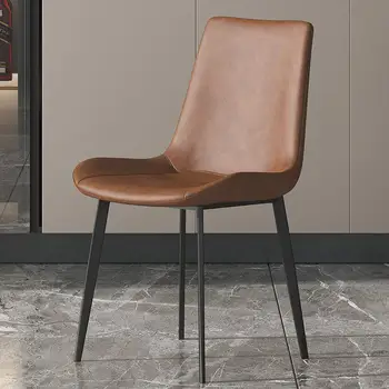 Patogus Šiaurės Valgomojo Kėdės Prabangus Odinis Kambarį Dizaineris Valgomojo Kėdės Minimalistinio Šezlongas Lounge Baldų GXR45XP