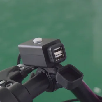 Motociklo 24V Dual USB Įkroviklis Vandeniui Gumos Dangtelis Įjungimo mygtukas LED Maitinimo Nuoroda Lizdo iphone samsung