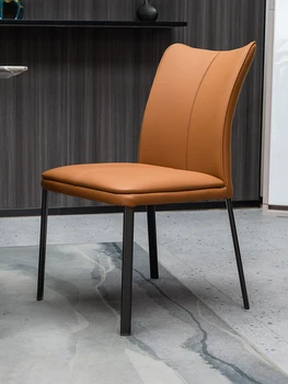 Valgomojo Kėdė Kremas Stiliaus Namų Italijos Minimalistinė Prabanga Šiaurės Odos Meno Naujos Valgomojo Kėdės