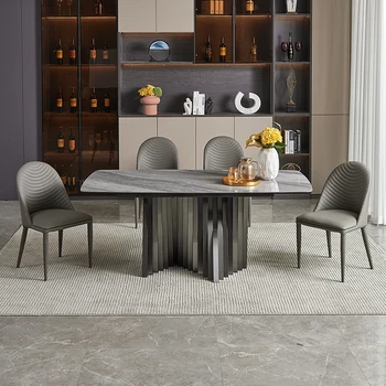 Užsakymą italų ryškių roko plokštė valgomasis stalas 2022 naujas modelis kambarys mažas šeimos pietų stalo šeimos parduotuvė derybų stalo
