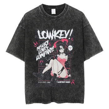 Vyrai Streetwear Plauti Marškinėlius Hip-Hop Negabaritinių Japonijos Anime Demon Slayer Grafinis Spausdinti Marškinėliai Harajuku Marškinėliai Vatos Pagaliukai Tees