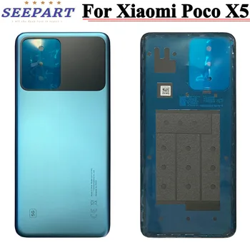 Išbandyta Xiaomi Poco X5 Baterijos Dangtelio Skydo Galinių Durų Būsto Atveju, su klijais, galinio stiklo Xiaomi Poco X5 baterijos dangtelis