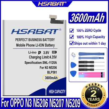HSABAT BLP581 3600mAh Viršuje Talpos Baterija KOLEGA N3 N3 Dual SIM N3S N3T N5206 N5207 N5209 Išmaniųjų Telefonų Baterijos