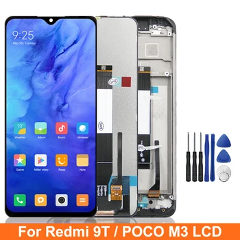 Originalus Xiaomi Redmi 9T Ekranu, Už Xiaomi Poco M3 M2010J19CG LCD Ekranas Jutiklinis Ekranas skaitmeninis keitiklis komplektuojami su Rėmo