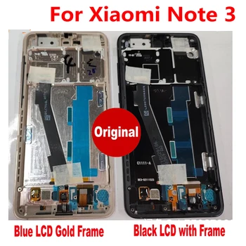 Originalus LCD Ekranas Xiaomi Note3 Mi 3 Pastaba MCE8 Jutiklinis Ekranas skaitmeninis keitiklis Surinkimo Jutiklis su Rėmo Su pirštų Atspaudų Pantalla
