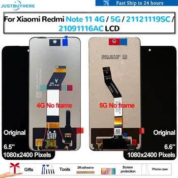 Originalą Xiaomi Redmi 11 Pastaba 4G 21121119SC 11 Pastaba 5G 21091116AC Pantalla lcd Ekranas Touch Panel Ekrano skaitmeninis keitiklis Asamblėja