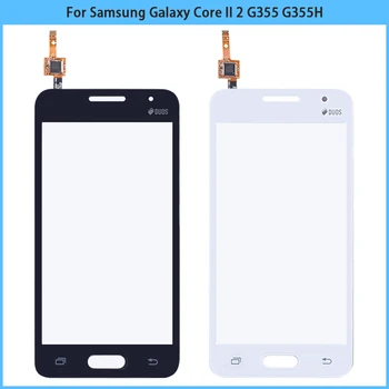 Naujas G355 Touchscreen Samsung Galaxy Core 2 II SM-G355H G355H G355 G355M Jutiklinio Ekrano Skydelis Jutiklis skaitmeninis keitiklis Priekinis Stiklas