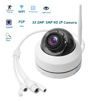 5MP HD 5X Optinis Priartinimas WIFI Kamera Žmogaus Automatinio Sekimo Žemas Lux CMOS Cam H. 265 Camhi Cam Naktinio Matymo Metaliniu korpusu IP Security Cam